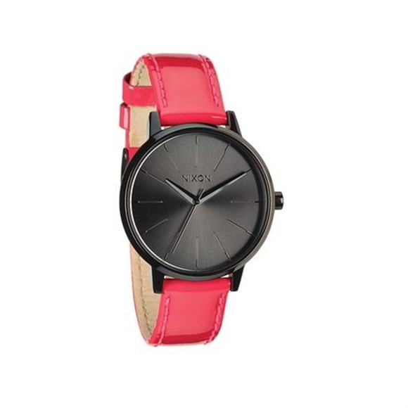 Nixon Watch Kensington Leather - Bright Pink patent - Picture 1 of 5